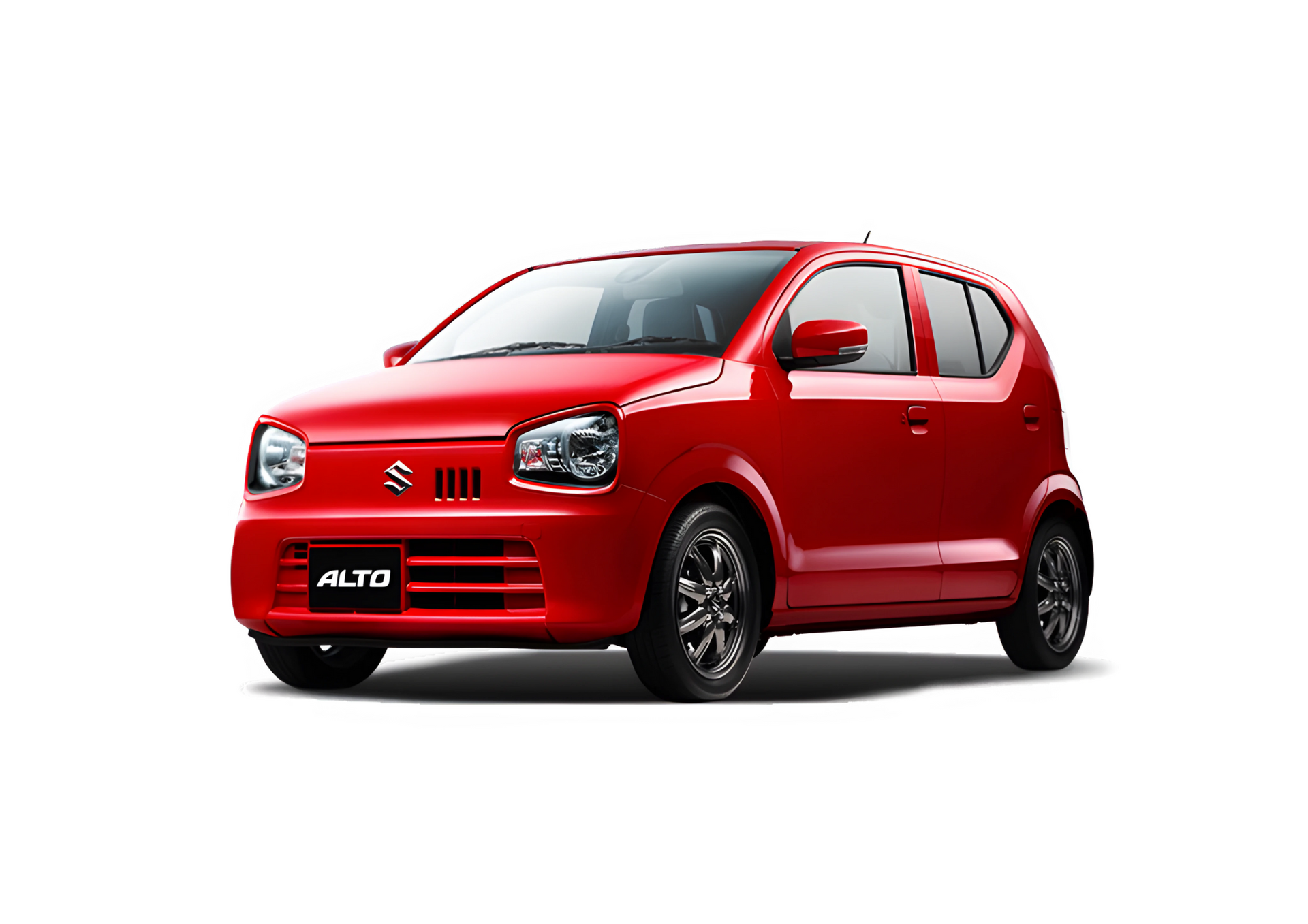 A red suzuki alto is shown on a white background.