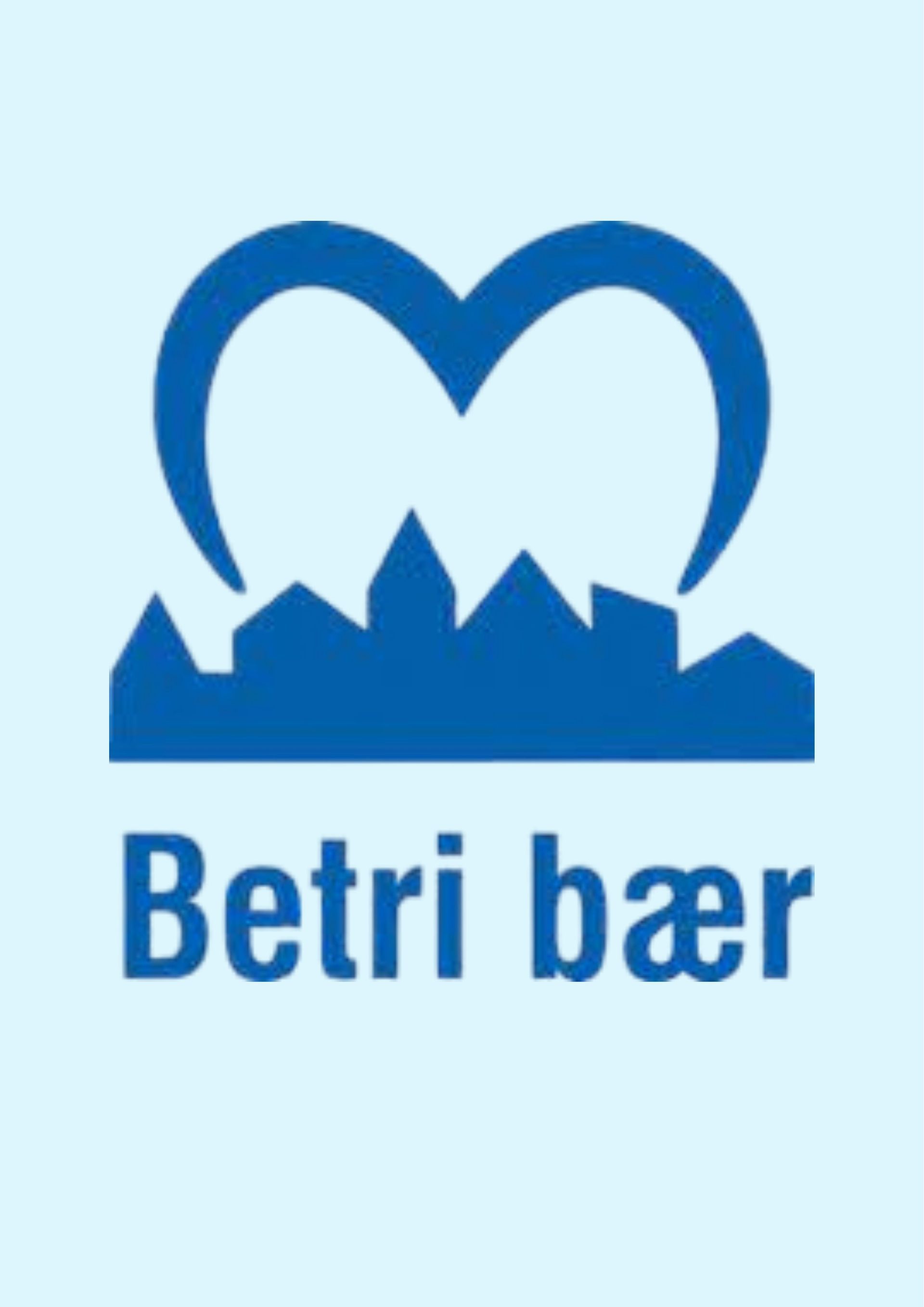 Blátt merki með stílfærðri krónu og orðunum „Betri bær“ fyrir neðan