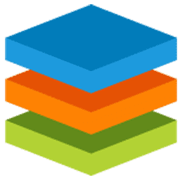 Three squares are stacked on top of each other on a white background.