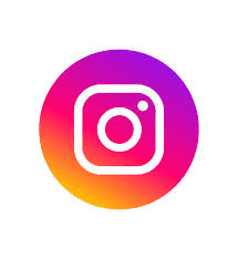 The instagram logo is in a colorful circle on a white background.