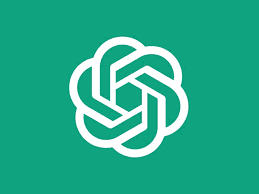 A green and white logo on a green background.