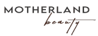 The logo for motherland beauty is written in black on a white background.