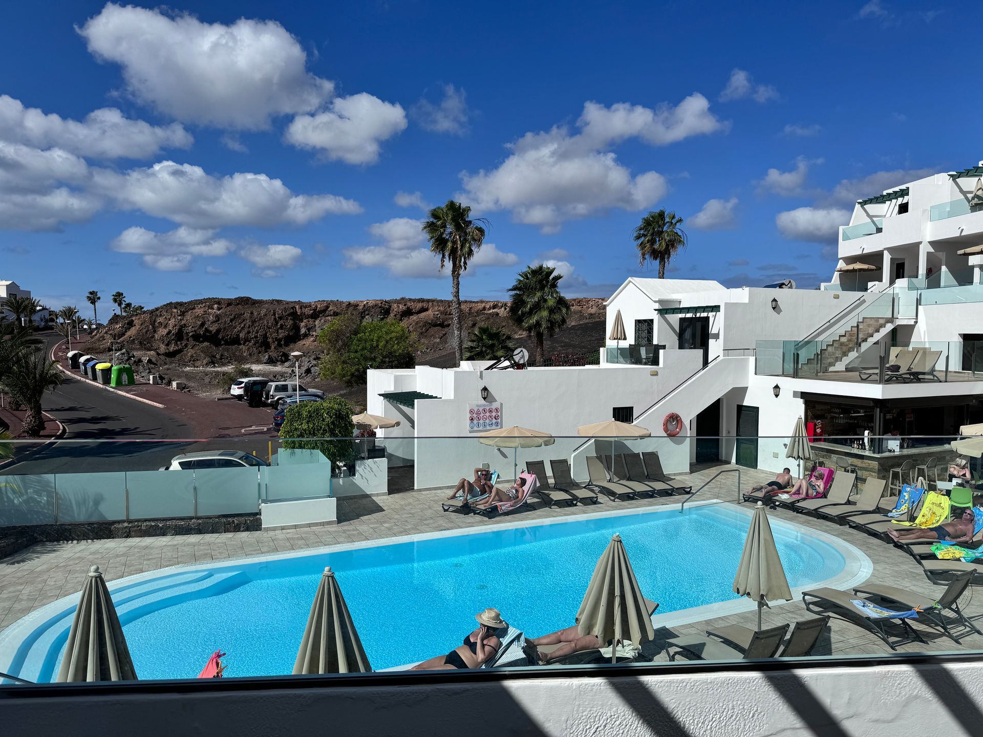 pool view from balcony of first floor of Villa Canaima Apartments