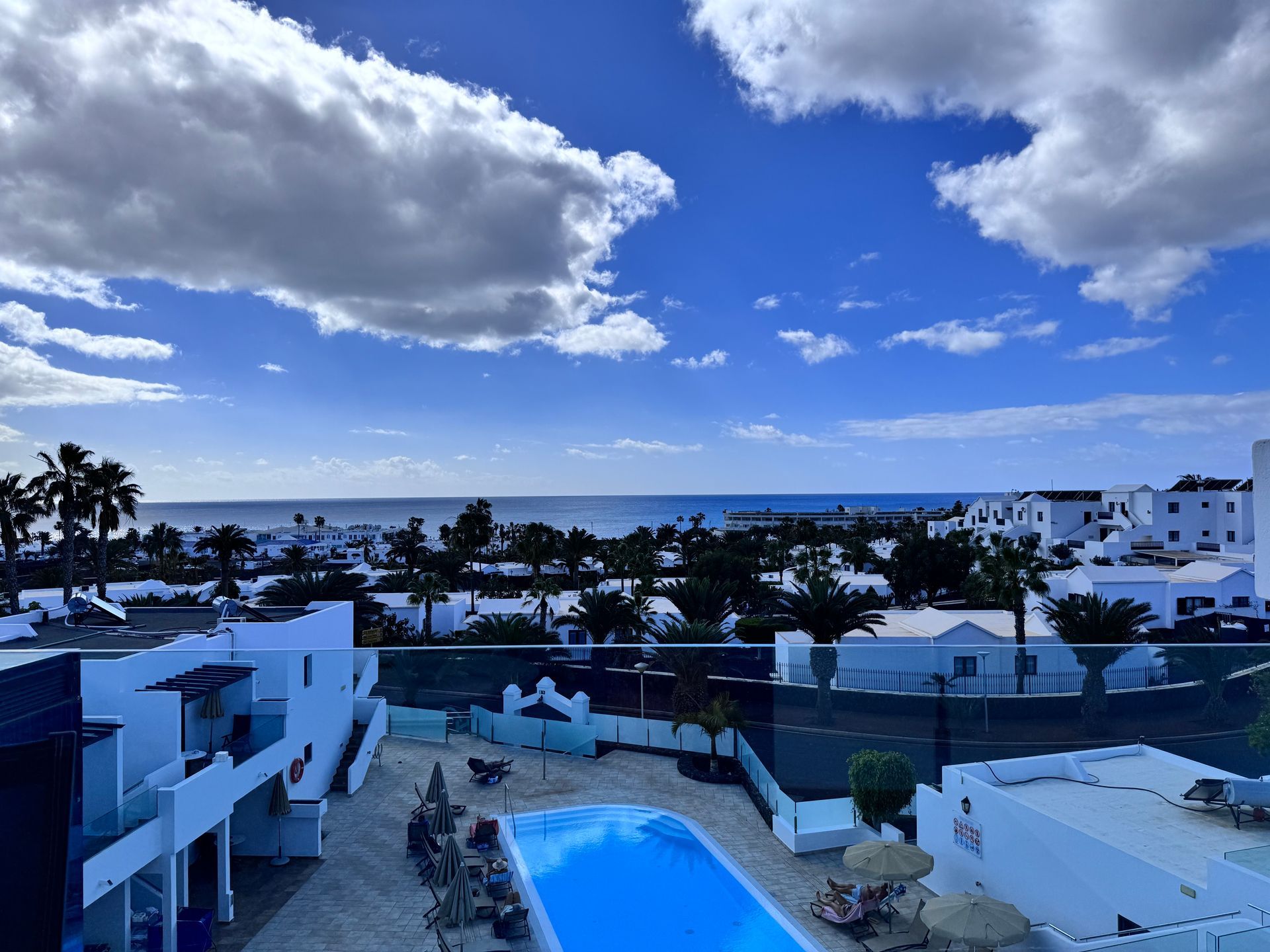 Sea & pool view from Villa Canaima Apartments