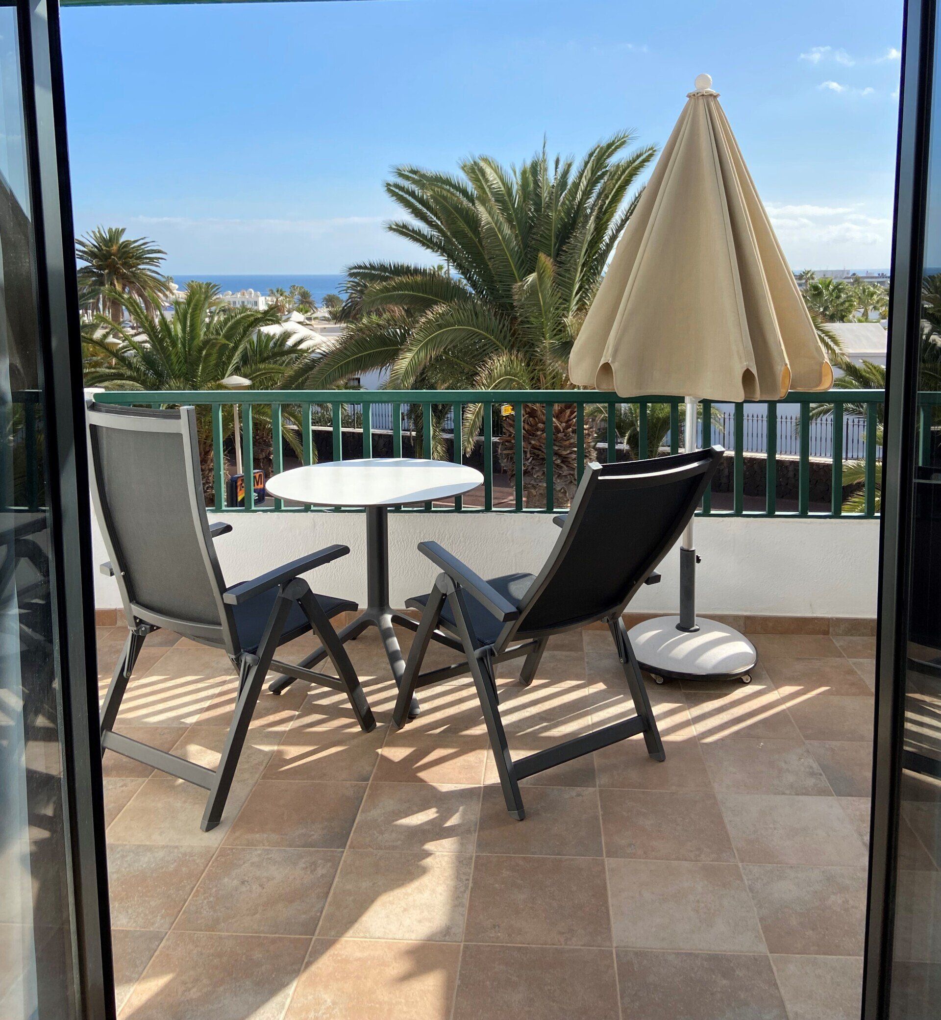 Sea view from balcony of Villa Canaima first floor Apartments