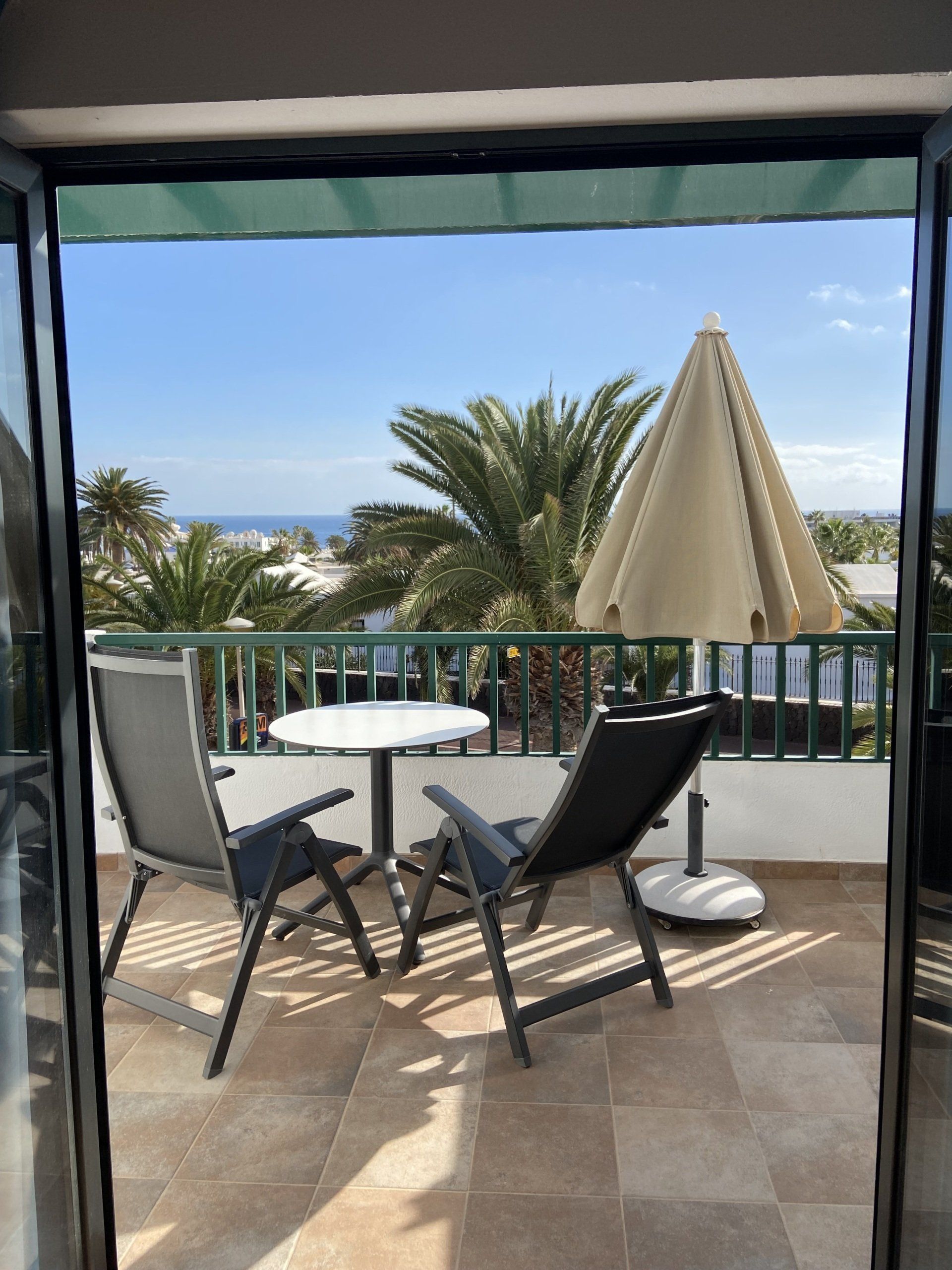Sea view from balcony of Villa Canaima first floor Apartments