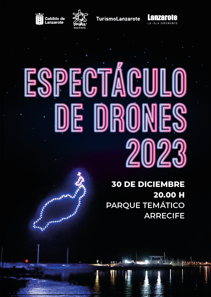 Drone Show 2023 in Arrecife, Lanzarote,  next  Saturday, December 30, at 8 pm