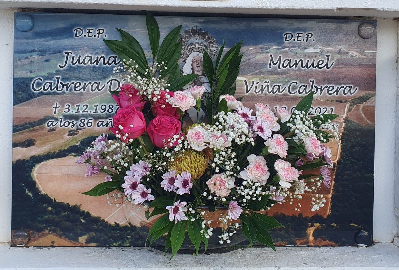 A picture of our father’s grave lovingly adorned on November 1st, Spain All Saints' Day