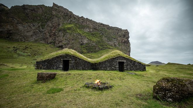 Viking turf house
