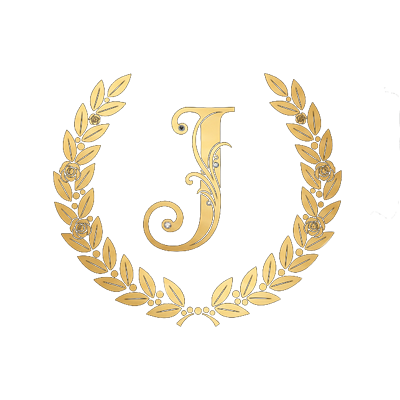 A gold laurel wreath on a white background.