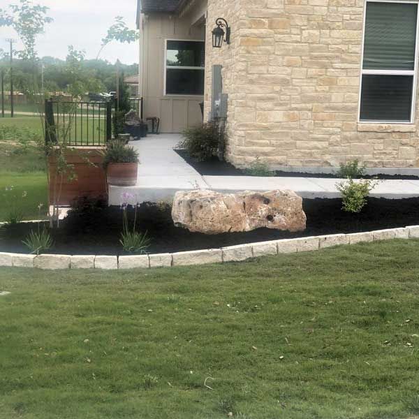 Home Lawn with Mulch — San Marcos, TX — Diamondback Landscaping & Lawn Care, Inc.