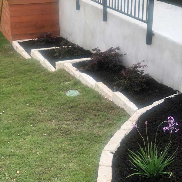 Lawn with Black Mulch — San Marcos, TX — Diamondback Landscaping & Lawn Care, Inc.