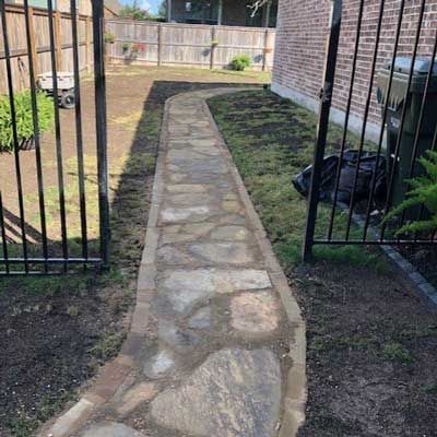Pathway with Open Gate — San Marcos, TX — Diamondback Landscaping & Lawn Care, Inc.