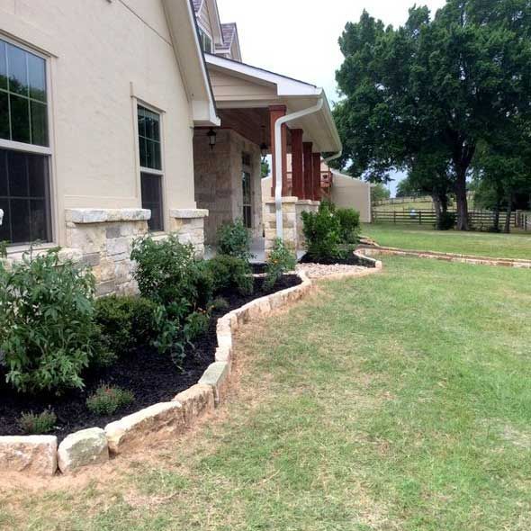 Lawn with Mulch — San Marcos, TX — Diamondback Landscaping & Lawn Care, Inc.