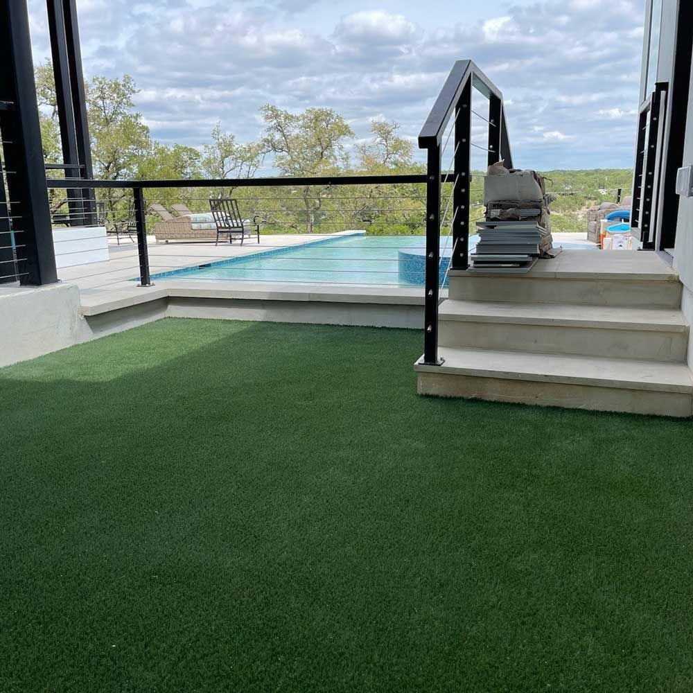 Poolside with Artificial Turf — San Marcos, TX — Diamondback Landscaping & Lawn Care, Inc.