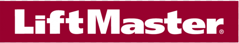 The liftmaster logo is red and white on a transparent background.