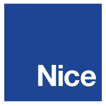A blue square with the word nice on it