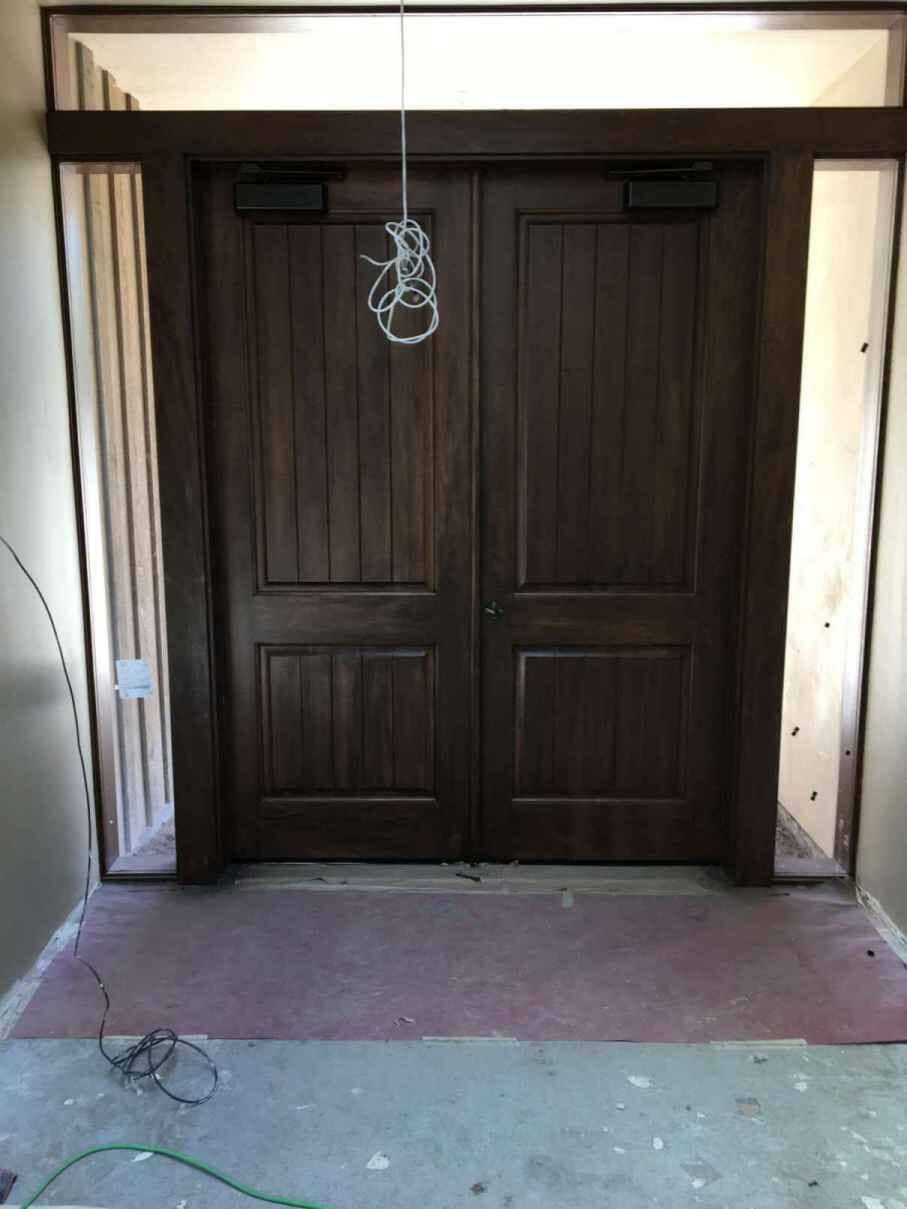 Double Wooden Brown Door - Commercial Door Installers In Murrieta, CA