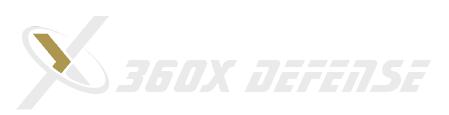 A logo for a company called 360x defense.