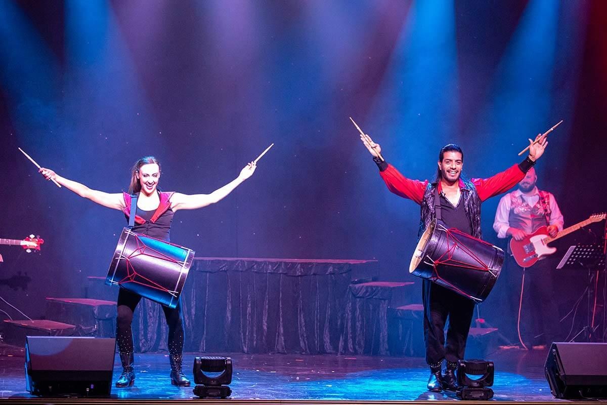 Two Drummers on stage - Pigeon Forge, TN - Mountain of Entertainment Theater 