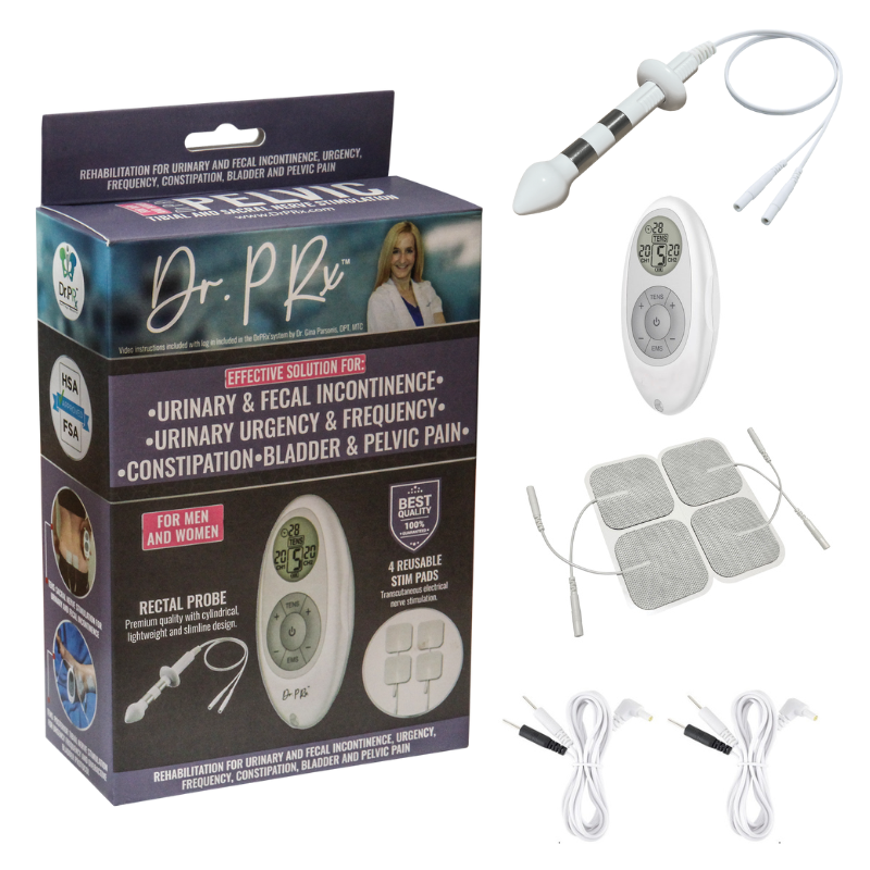 Product box and components for urinary incontinence treatment.
