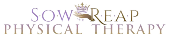 Logo for Sow Reap Physical Therapy, features crown, hands, and text.