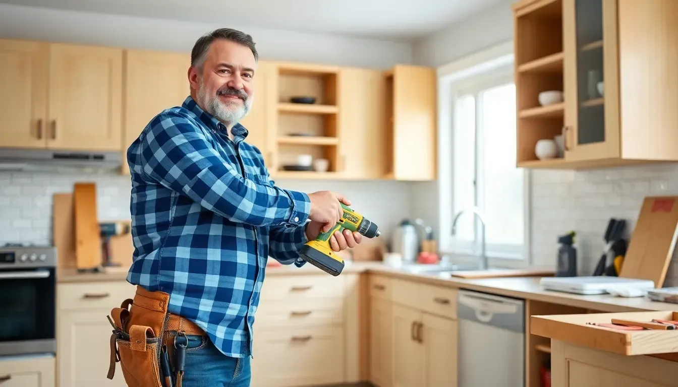 Man handling a hand drill