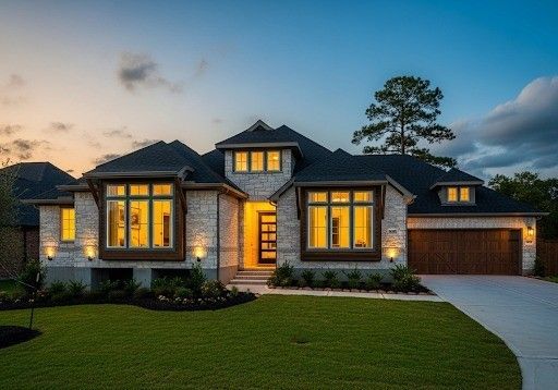 Exterior of a newly built suburban Texas home