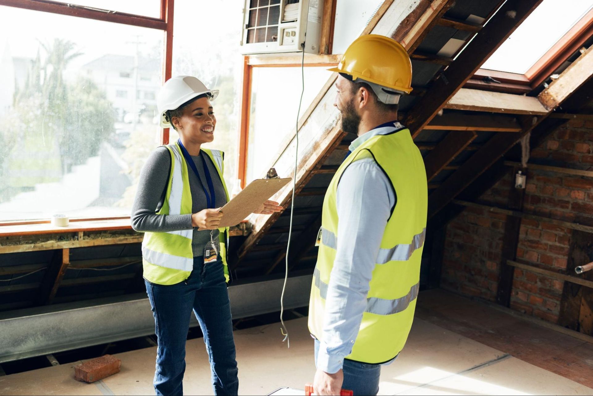 two people conducting building inspection