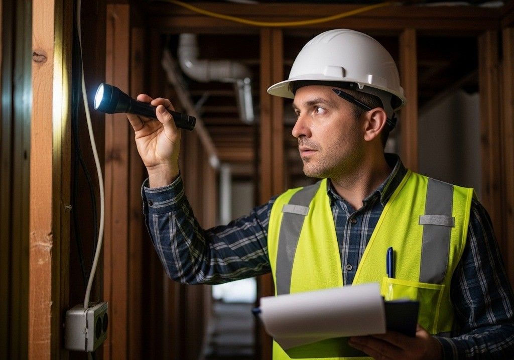 professional home inspector at work