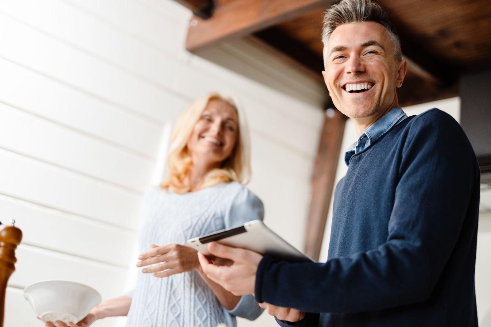 Happy homeowner after inspection