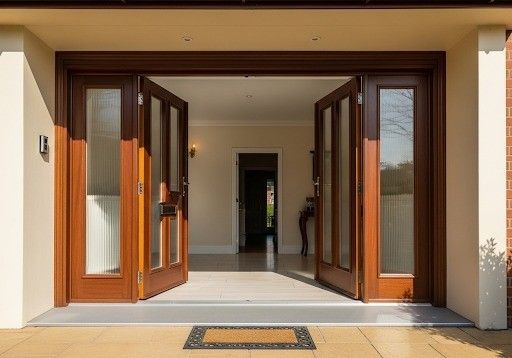 residential doorway with a smooth threshold designed for wheelchair accessibility