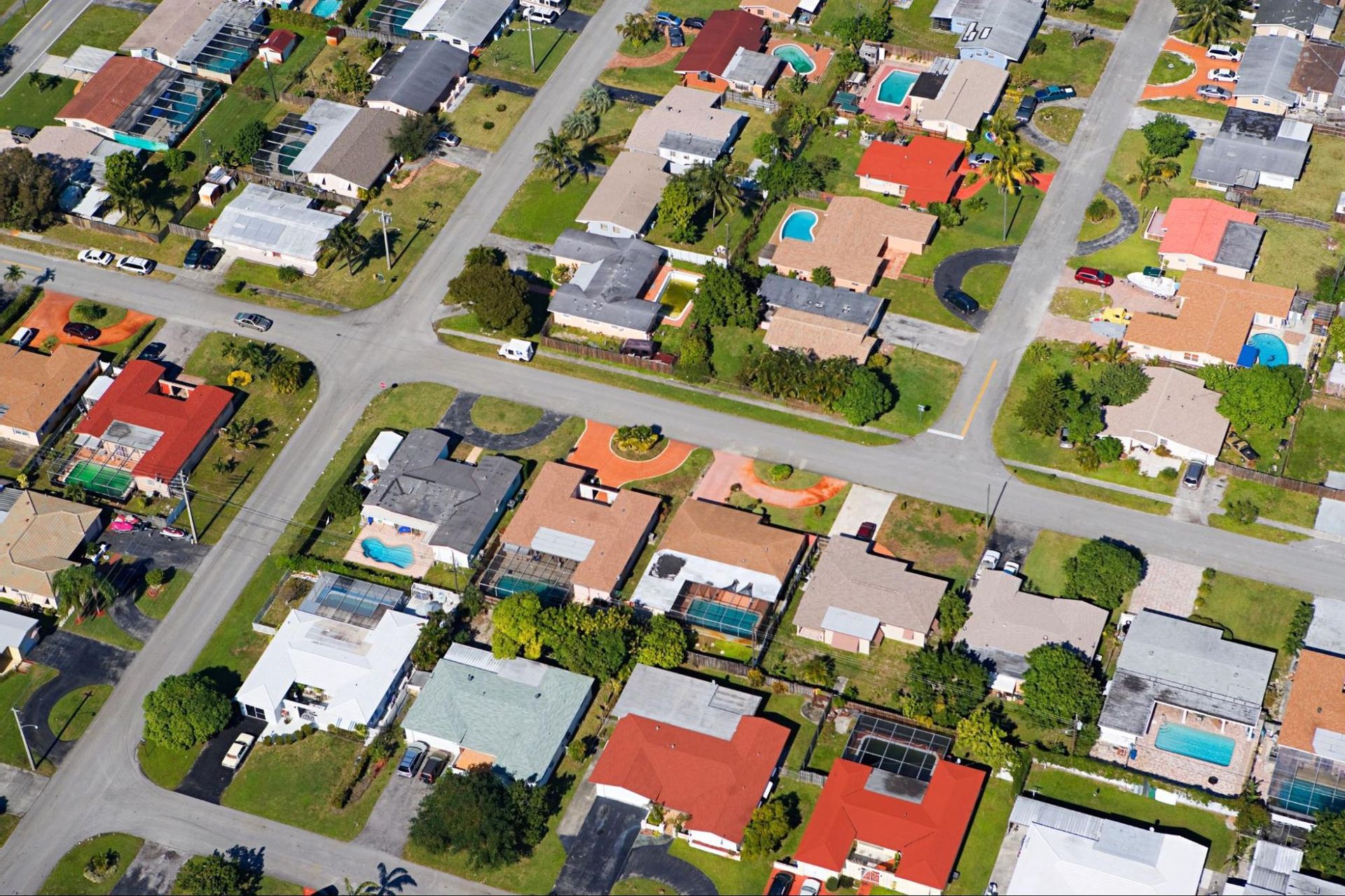 aerial view of houses