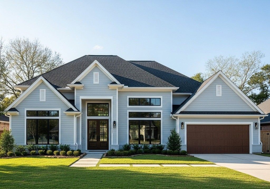 Modern Houston suburban home exterior