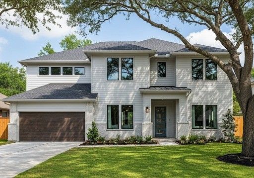 suburban home exterior with freshly painted siding and a well-maintained roof, representing Home improvement projects in Houston