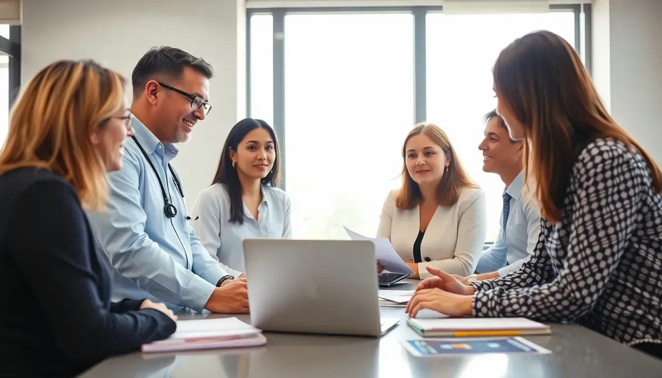 Professionals around a table