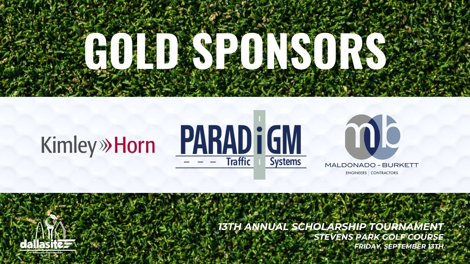 A banner with the words gold sponsors on it