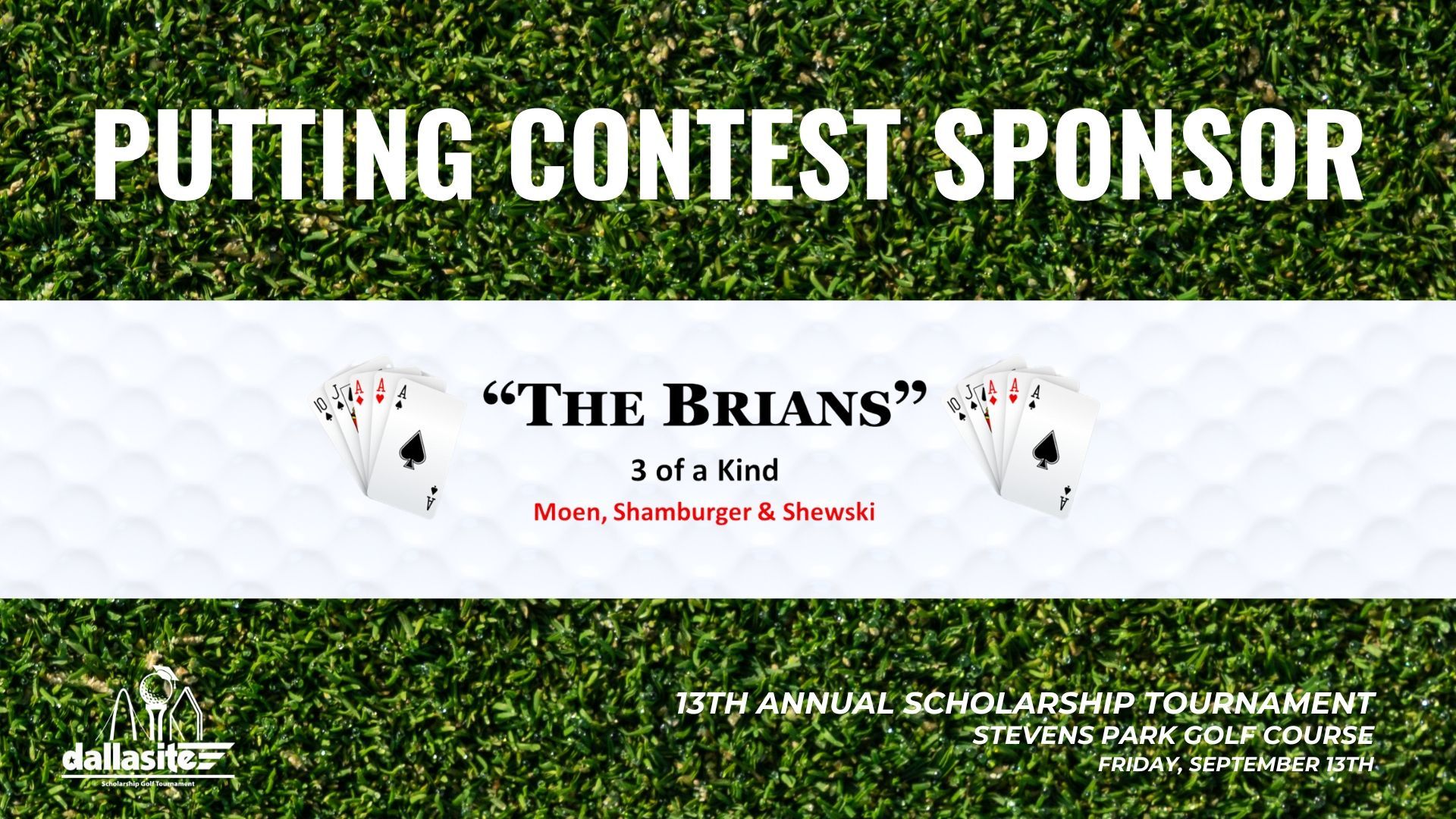 A poster for a putting contest sponsored by the brians