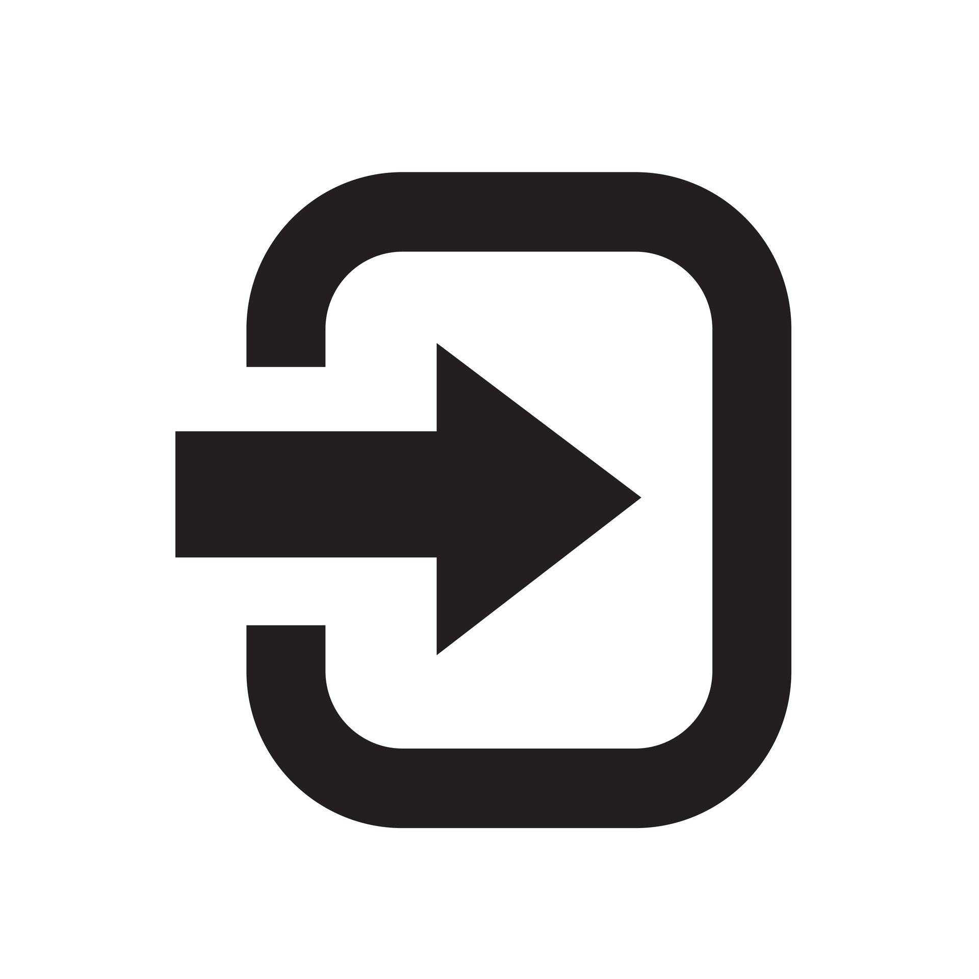 A black and white icon with an arrow pointing to the right.