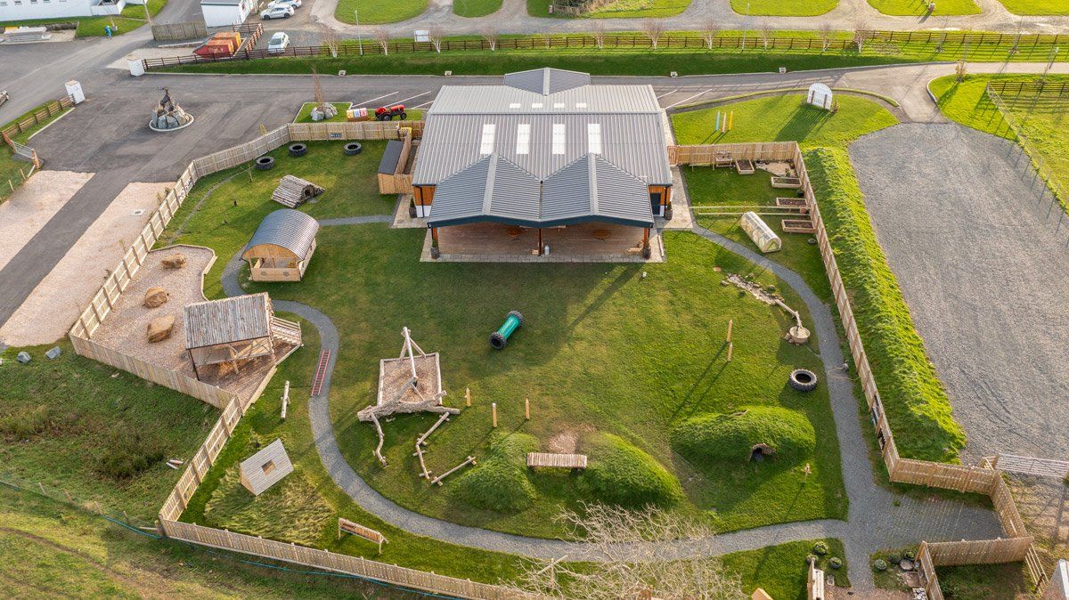 Fly over view of Heads of Ayr Farm Park Nursery