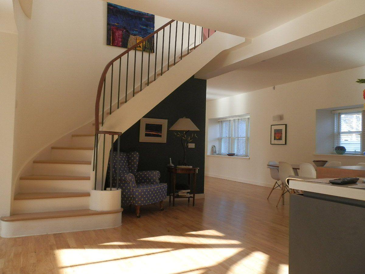 Side view of wooden staircase at Bellevue Road, Ayr