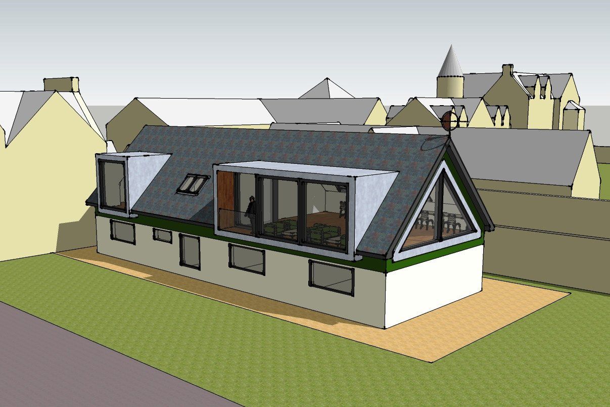 Side view technical drawing Wellington School, Ayr