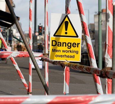 safety sign on scaffold