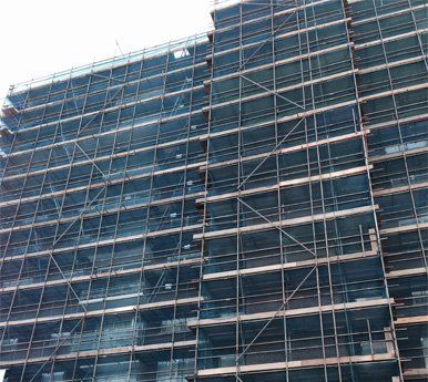 scaffolding around flats