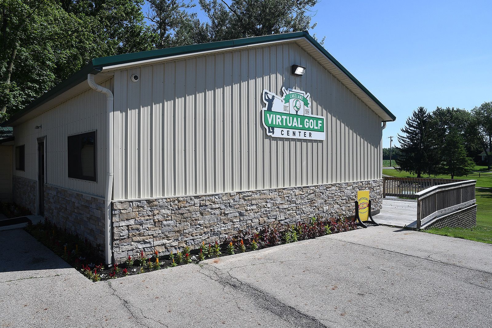 Building with a sign for 