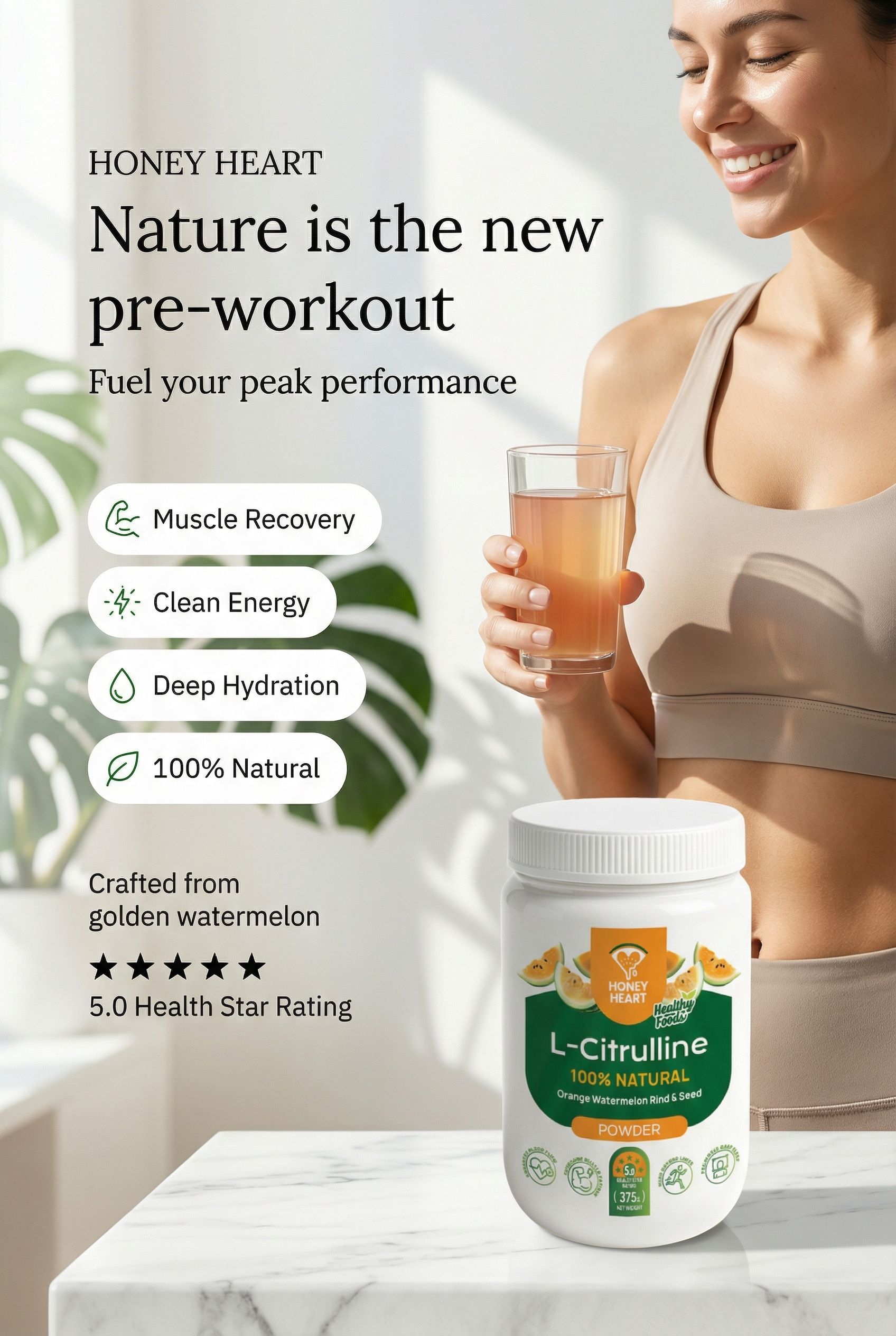 All-natural golden watermelon-based L-Citrulline Powder in Australia