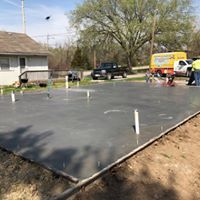 Freshly poured foundation concrete