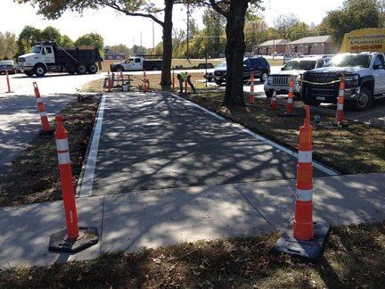 Freshly poured concrete slab