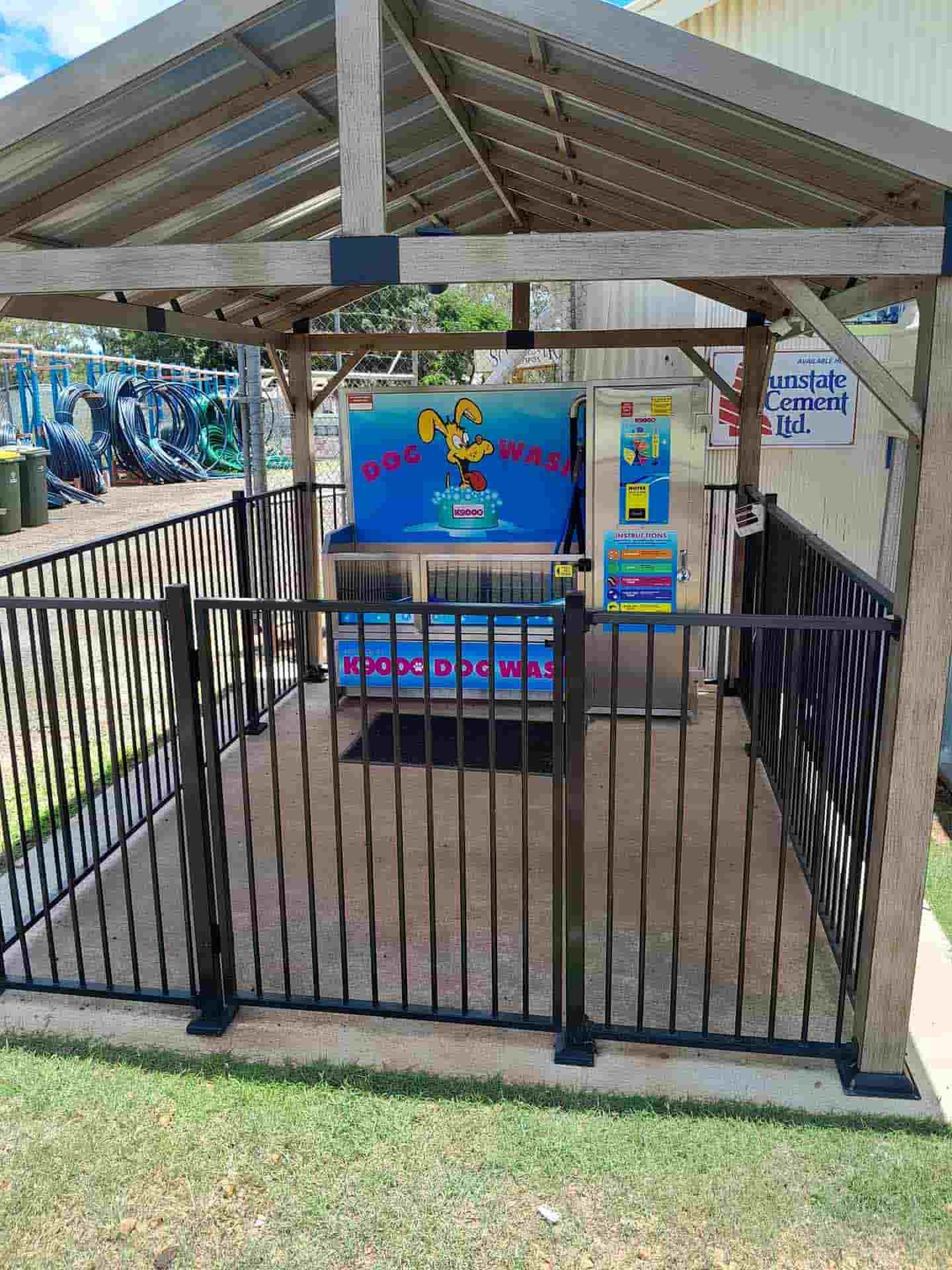A Fenced In Area With A Machine Under A Canopy — Proston Rural Supplies In Proston, QLD