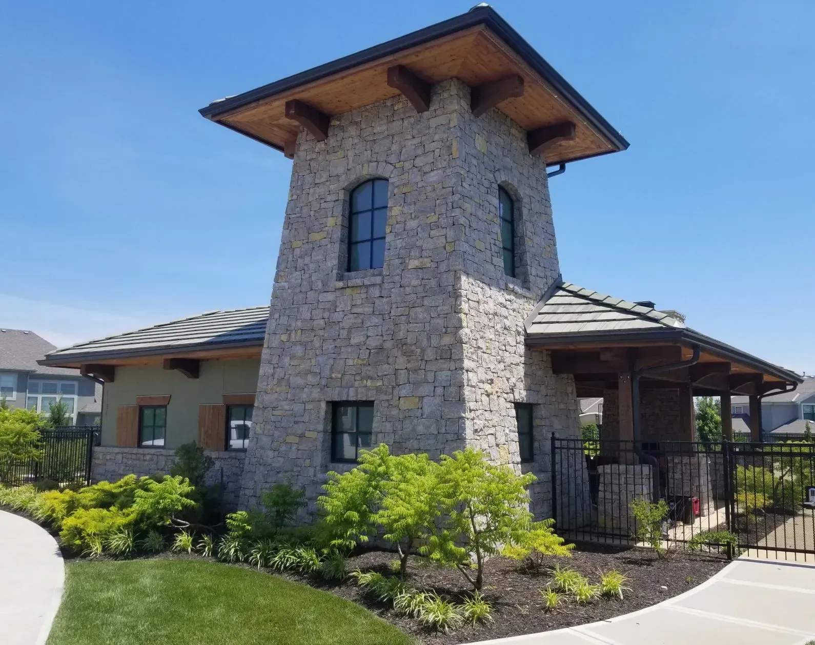 A large stone building with a tower on top of it